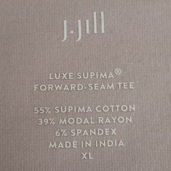 J Jill Luxe Supima Forward Seam Tee Tunic Pink Cotton Blend Long Sleeve - Picture 5 of 5